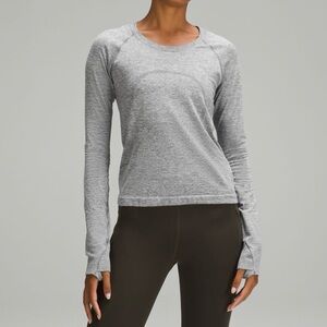 NWT Lululemon Swiftly Tech Long Sleeve Shirt - Slate/White